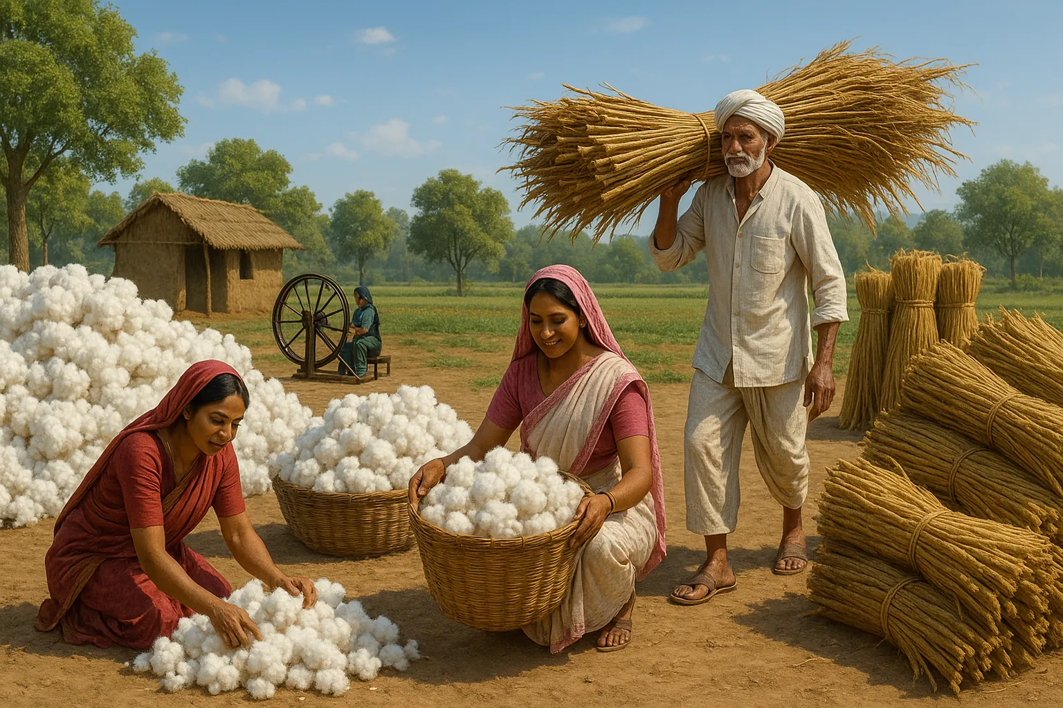 भारत की अर्थव्यवस्था में रुई और जूट जैसे गैर-खाद्य फसलों का महत्व